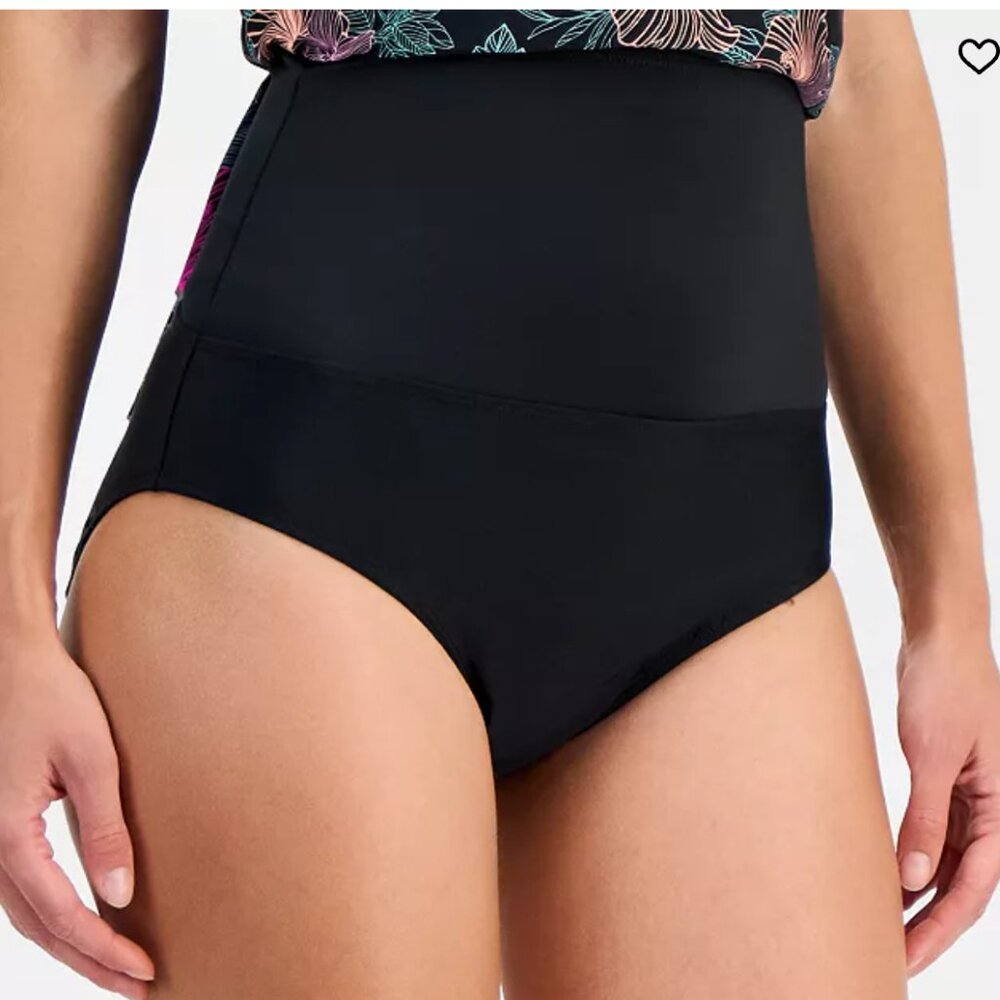 Island Escape High-Waist Tummy Control-Top Bikini Bottoms Sizes 6, 10, 12 - Picture 3 of 10